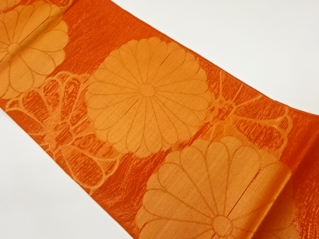 JAPANESE FUKURO OBI FOR SUMMER / WOVEN KIKU